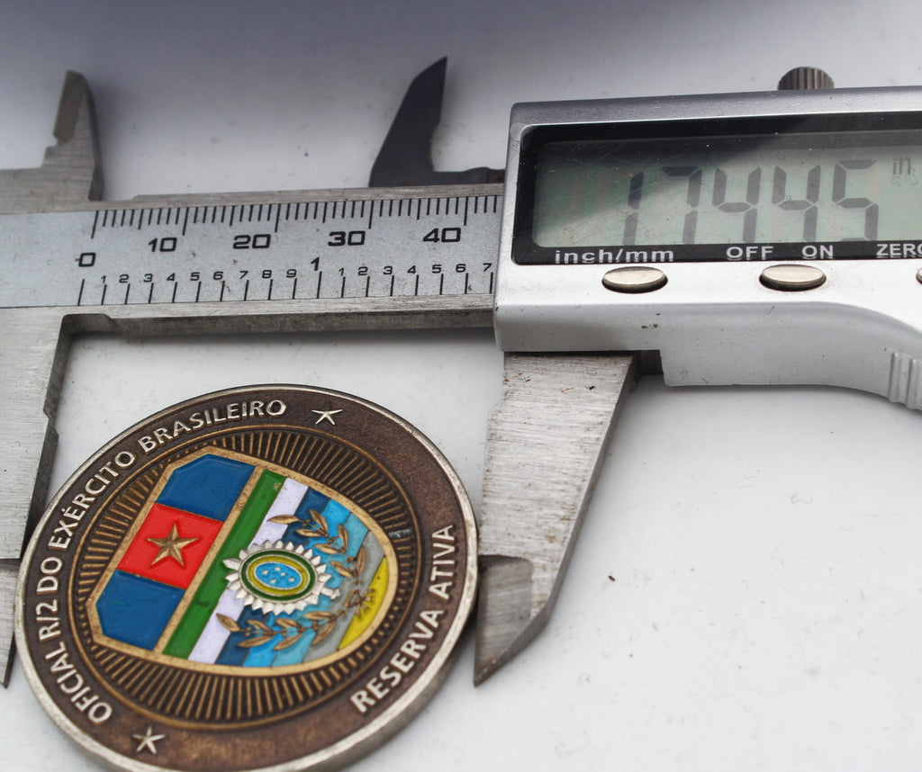 Brazilian Army Oficial R/2 Reserva Ativa 1.75'' Copper Challenge Coin Pre-owned