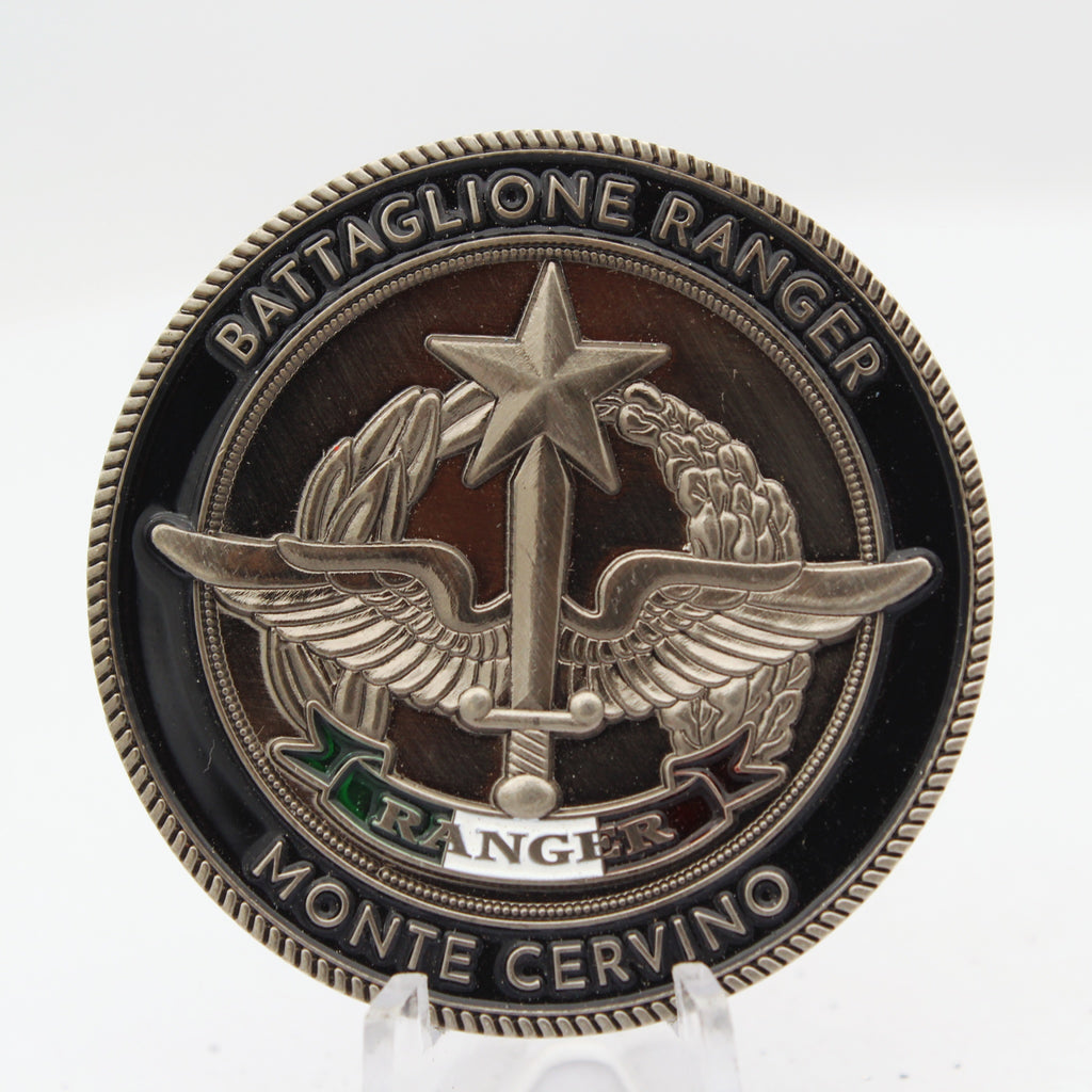 Italian Army Monte Cervino Ranger Battalion 1st Company Challenge Coin 2” Copper Collectible