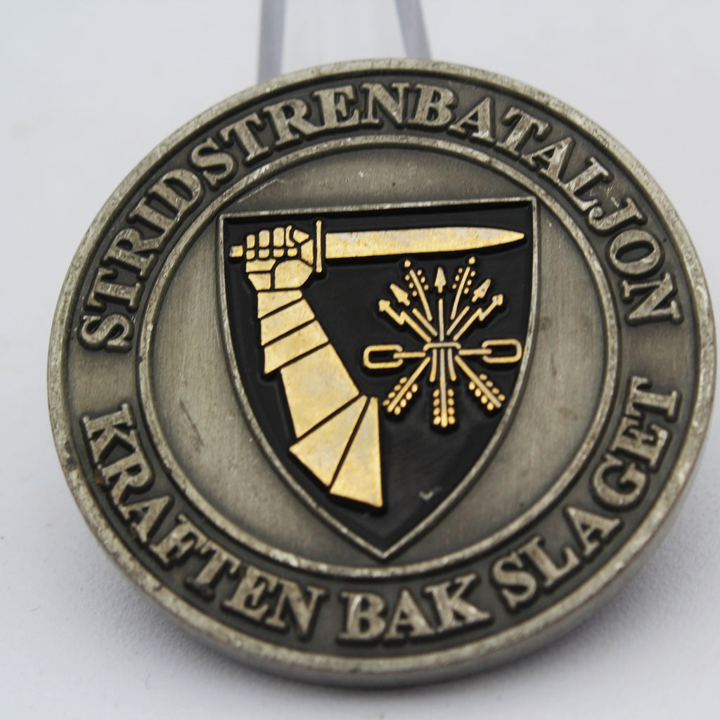 Norwegian Stridstrenbataljon Kompani 1 Challenge Coin 1.5” Copper Collectible Pre-owned
