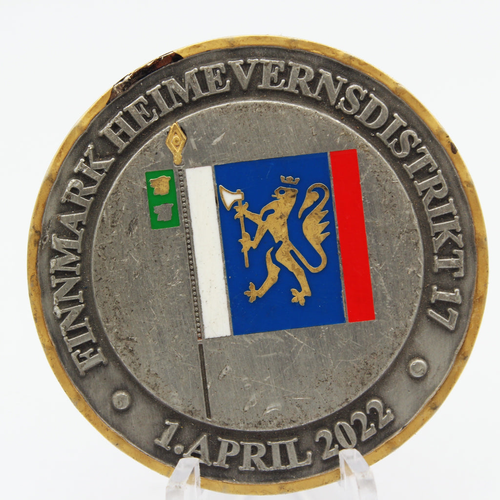 Norwegian Home Guard Finnmark HV District 17 Challenge Coin 1.75” Copper Collectible Pre-owned