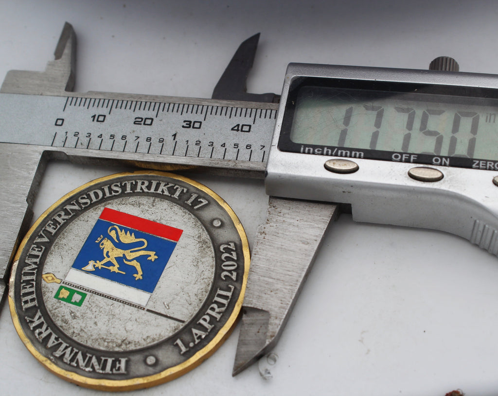 Norwegian Home Guard Finnmark HV District 17 Challenge Coin 1.75” Copper Collectible Pre-owned
