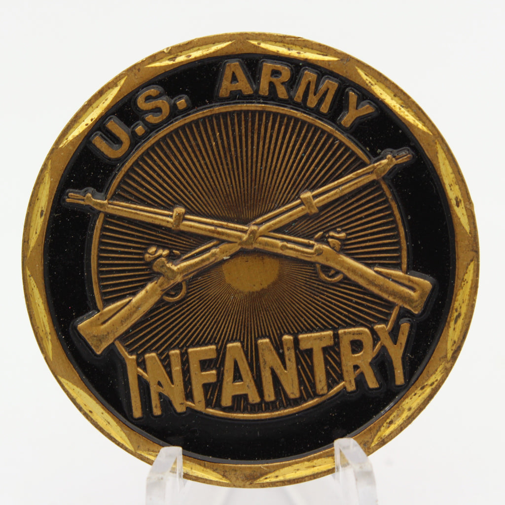 U.S. Army Infantry Crossed Rifles Challenge Coin 1.6” Copper Collectible Pre-owned