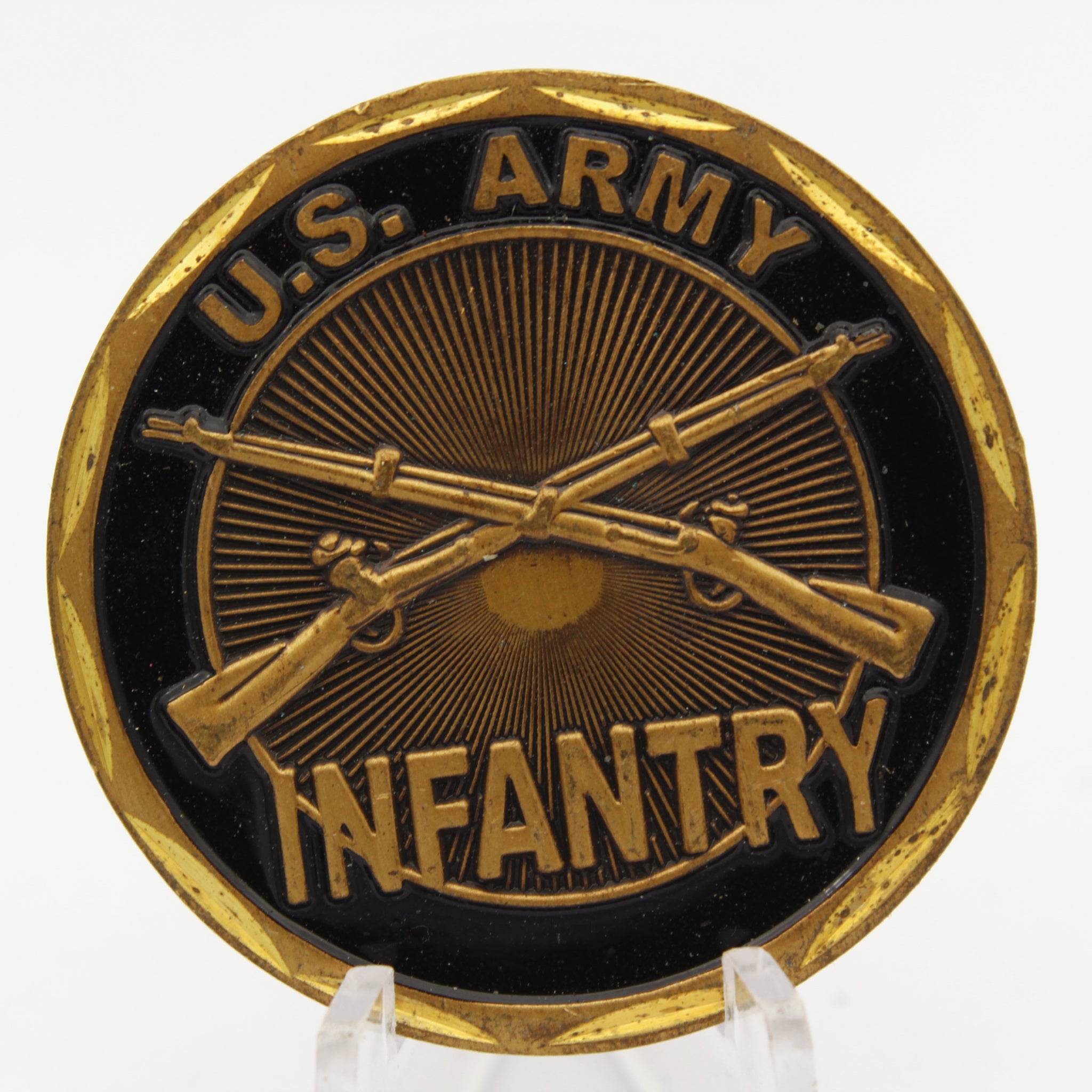 U.S. Army Infantry Crossed Rifles Challenge Coin 1.6” Copper Collectible Pre-owned