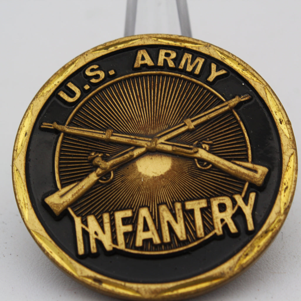 U.S. Army Infantry Crossed Rifles Challenge Coin 1.6” Copper Collectible Pre-owned
