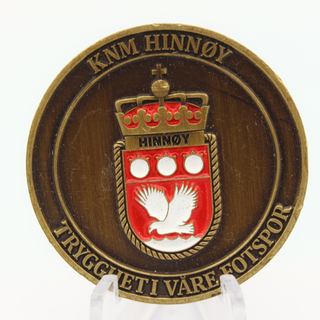 KNM Hinnøy HNoMS Royal Norwegian Navy Ship Challenge Coin 1.5” Copper Collectible Pre-owned