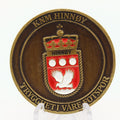 KNM Hinnøy HNoMS Royal Norwegian Navy Ship Challenge Coin 1.5” Copper Collectible Pre-owned