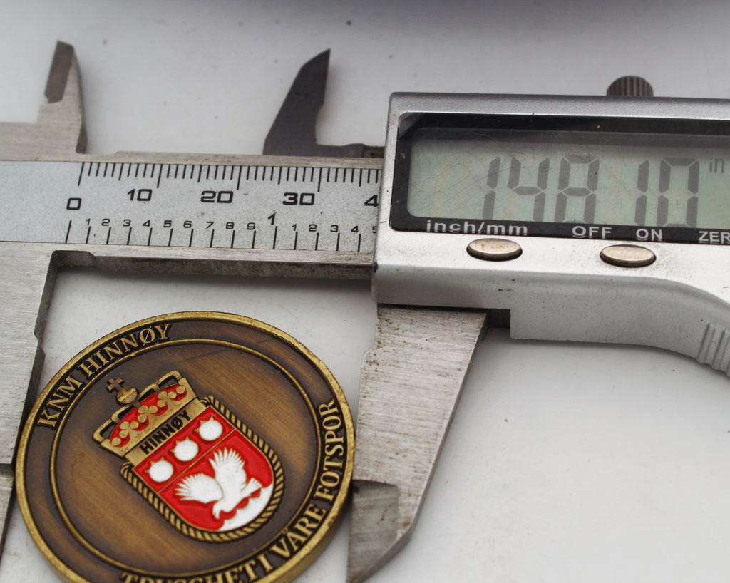 KNM Hinnøy HNoMS Royal Norwegian Navy Ship Challenge Coin 1.5” Copper Collectible Pre-owned