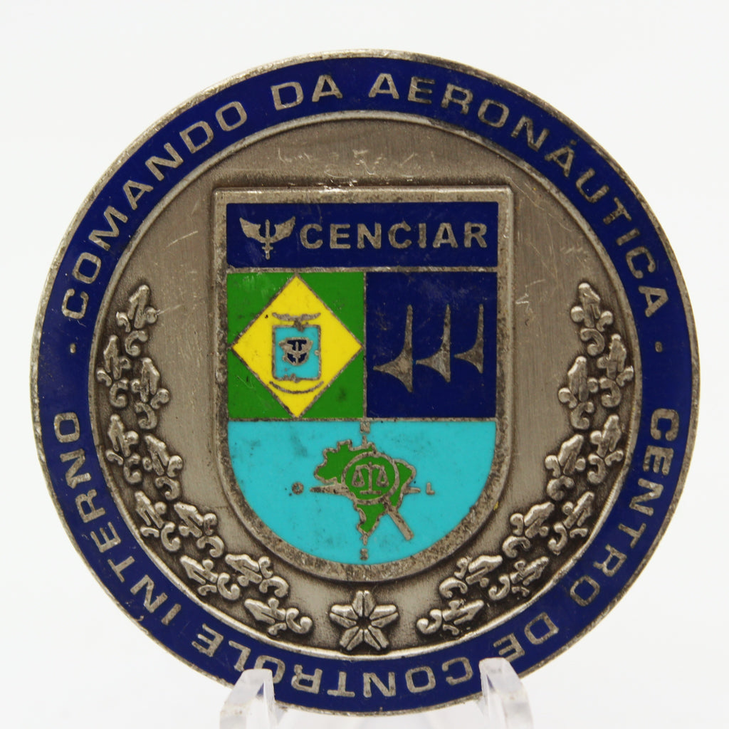 Brazilian Air Force CENCIAR Internal Control Center Challenge Coin 1.75” Copper Collectible Pre-owned
