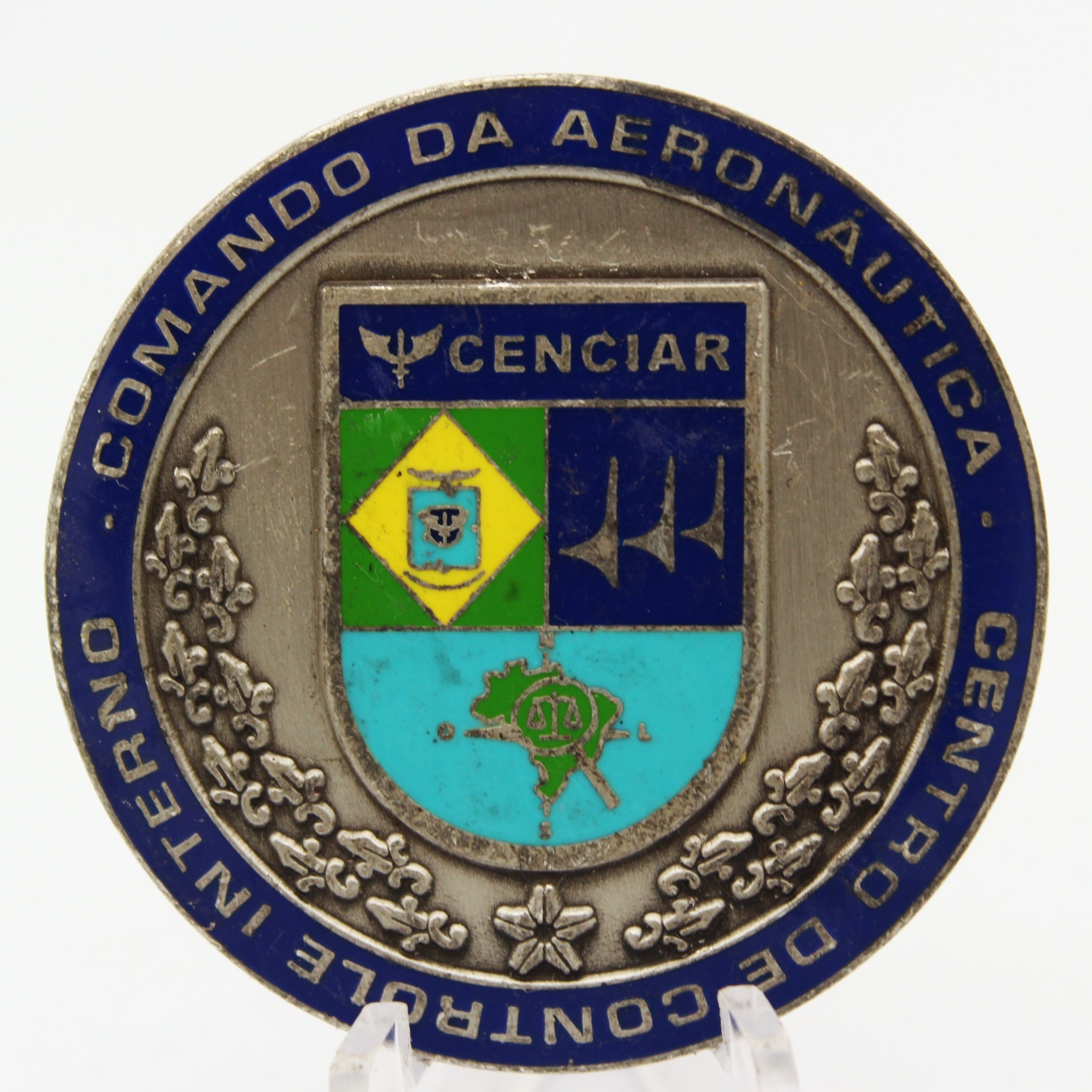 Brazilian Air Force CENCIAR Internal Control Center Challenge Coin 1.75” Copper Collectible Pre-owned