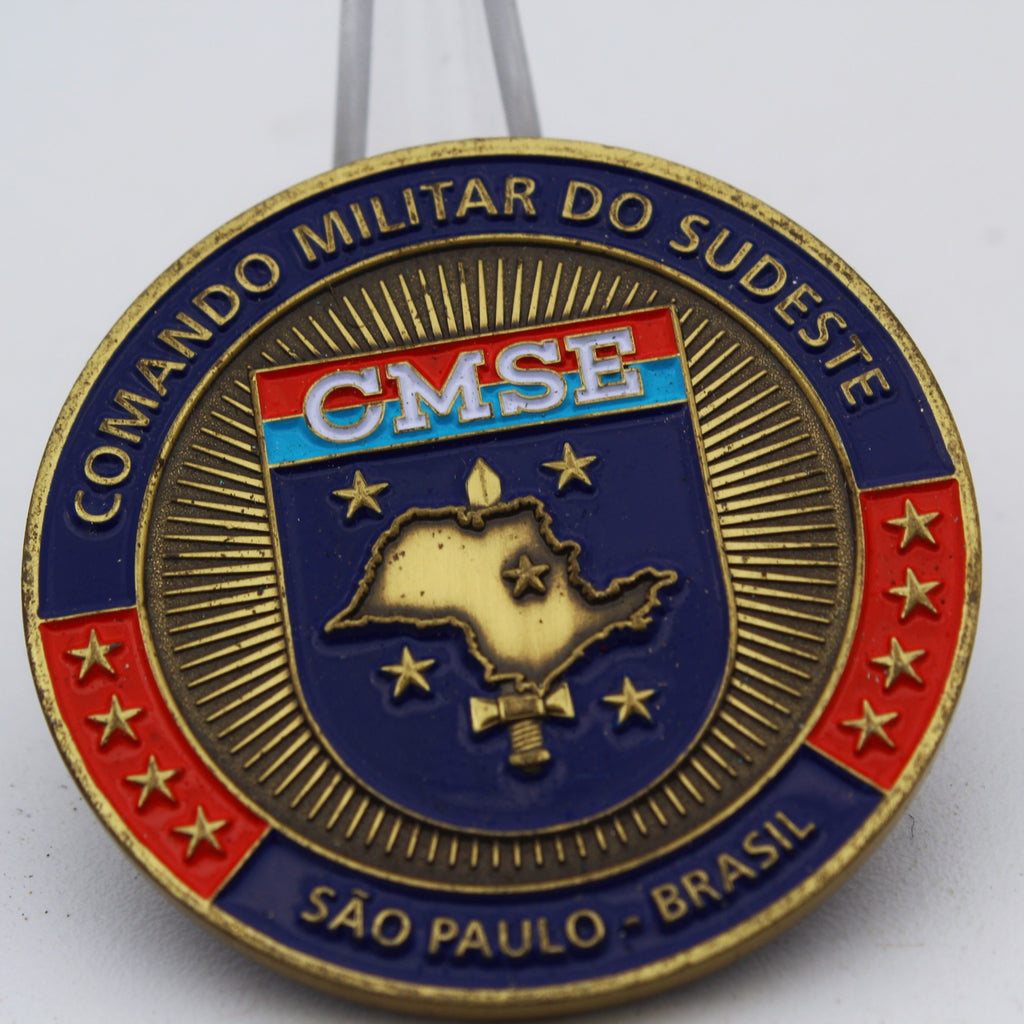 Brazilian Army CMSE Southeast Military Command Challenge Coin 1.75” Copper Collectible Pre-owned