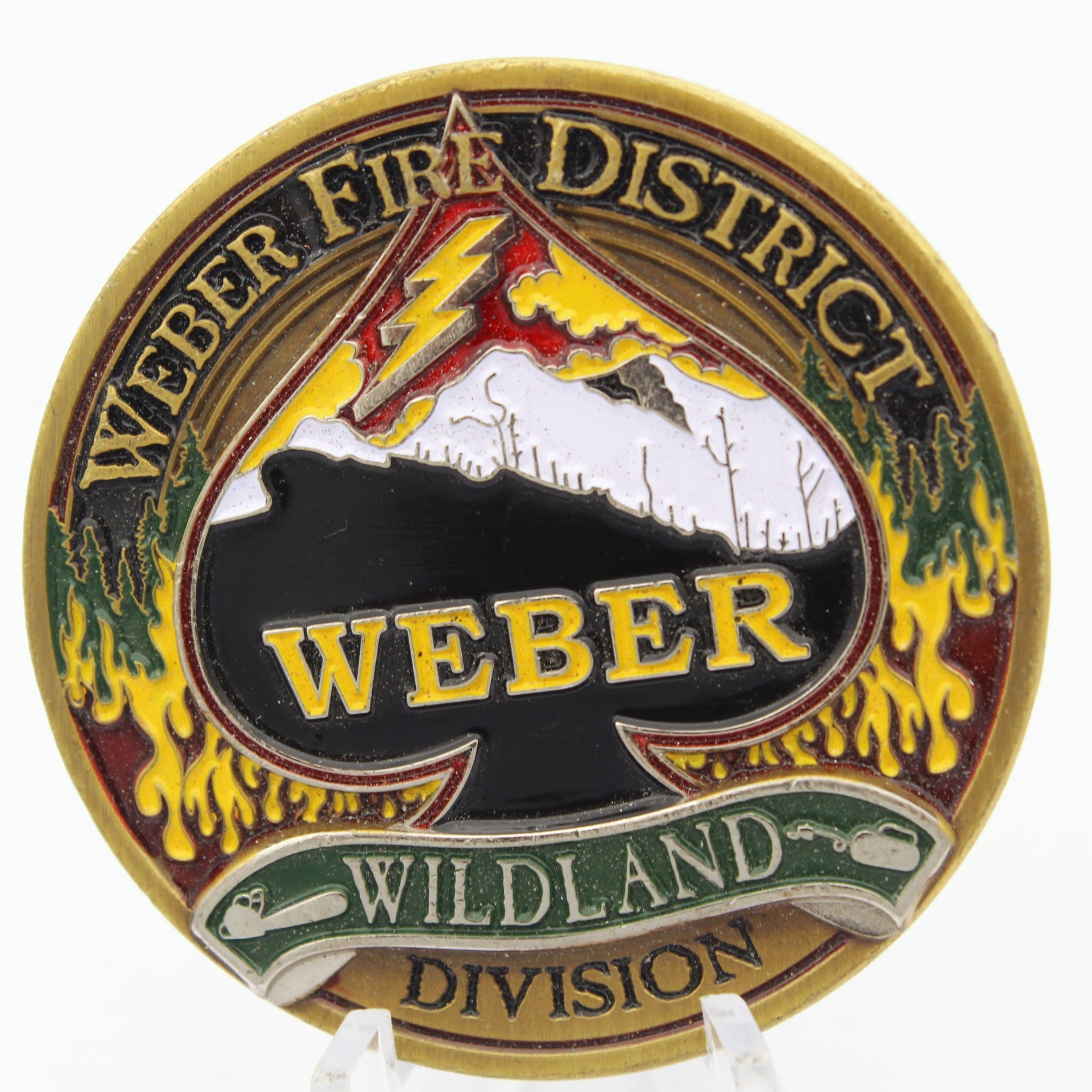 Weber Fire District Wildland Division 1.75" Copper Challenge Coin Pre-owned