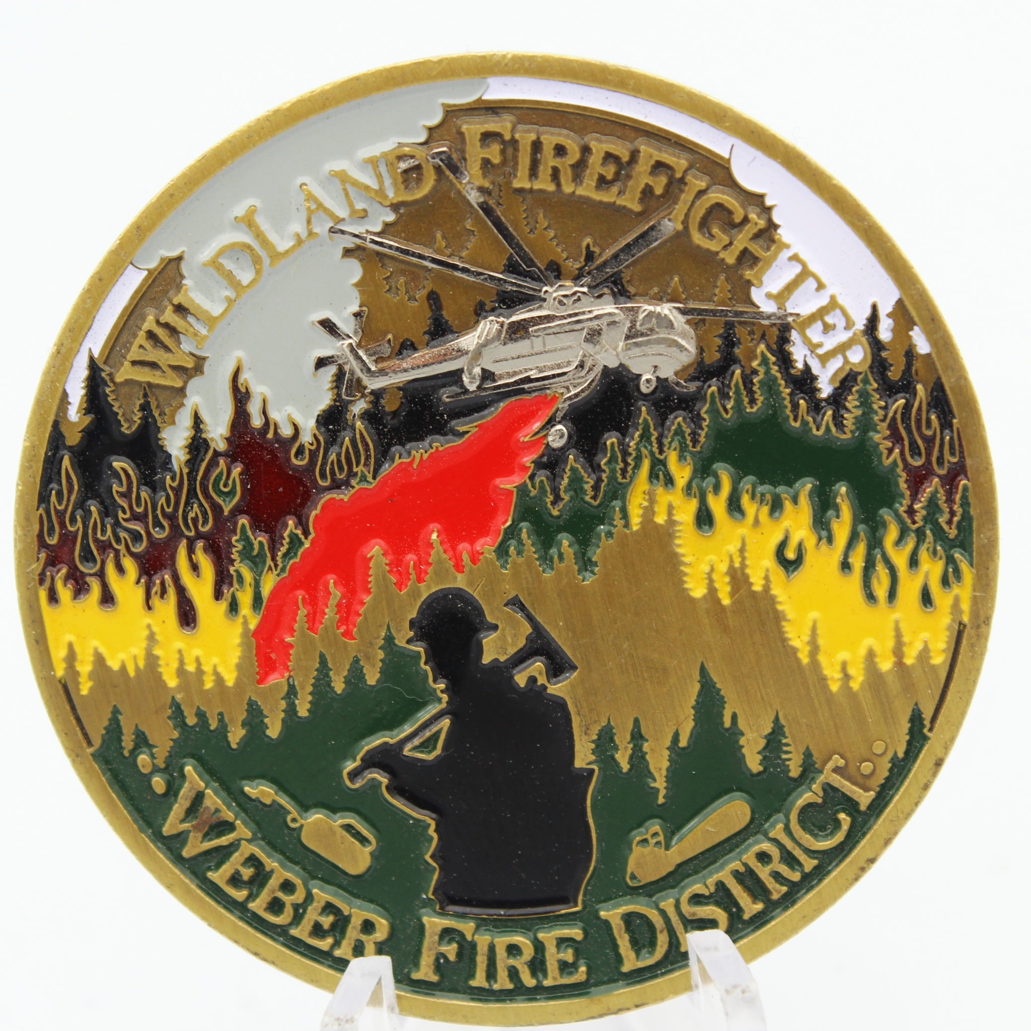 Weber Fire District Wildland Division 1.75" Copper Challenge Coin Pre-owned