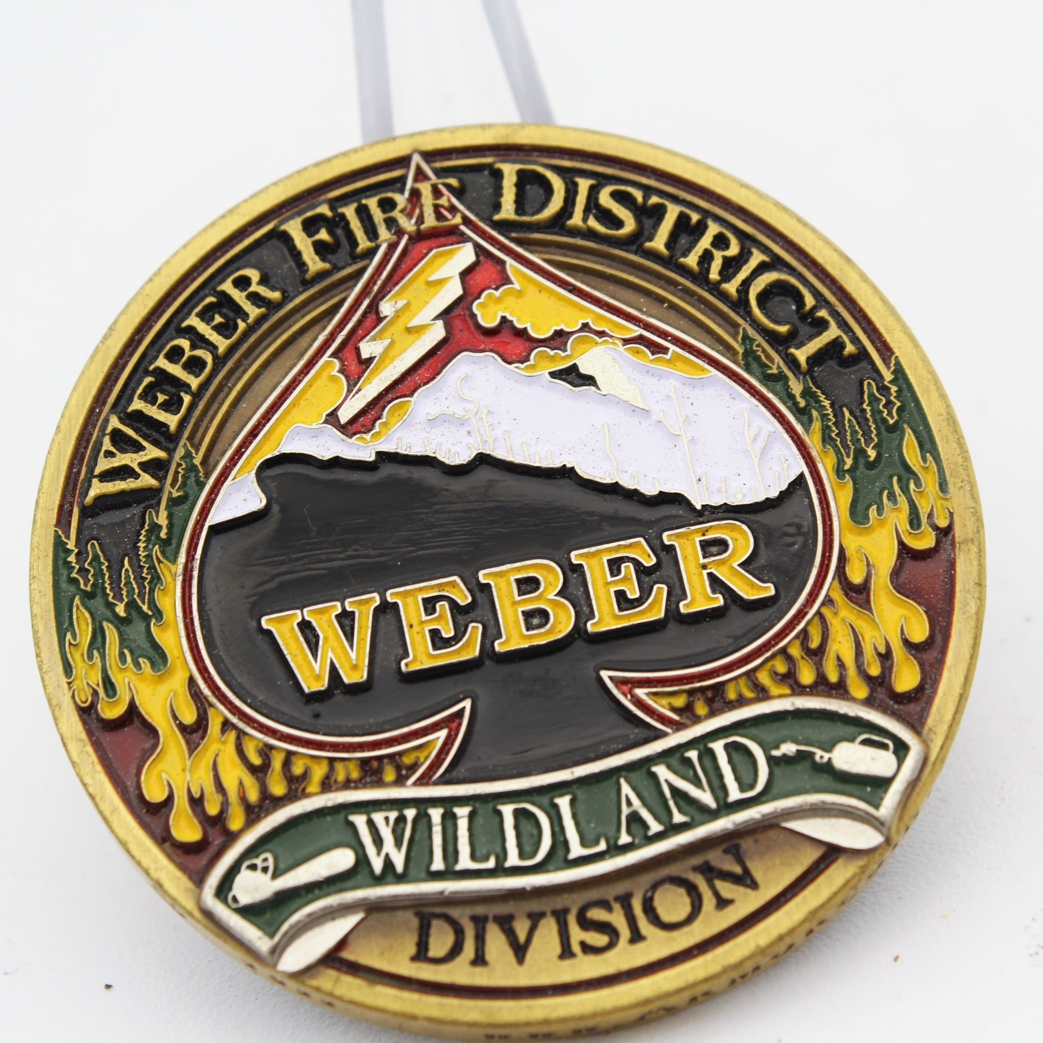 Weber Fire District Wildland Division 1.75" Copper Challenge Coin Pre-owned