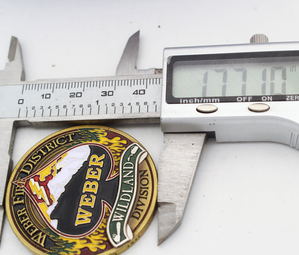 Weber Fire District Wildland Division 1.75" Copper Challenge Coin Pre-owned