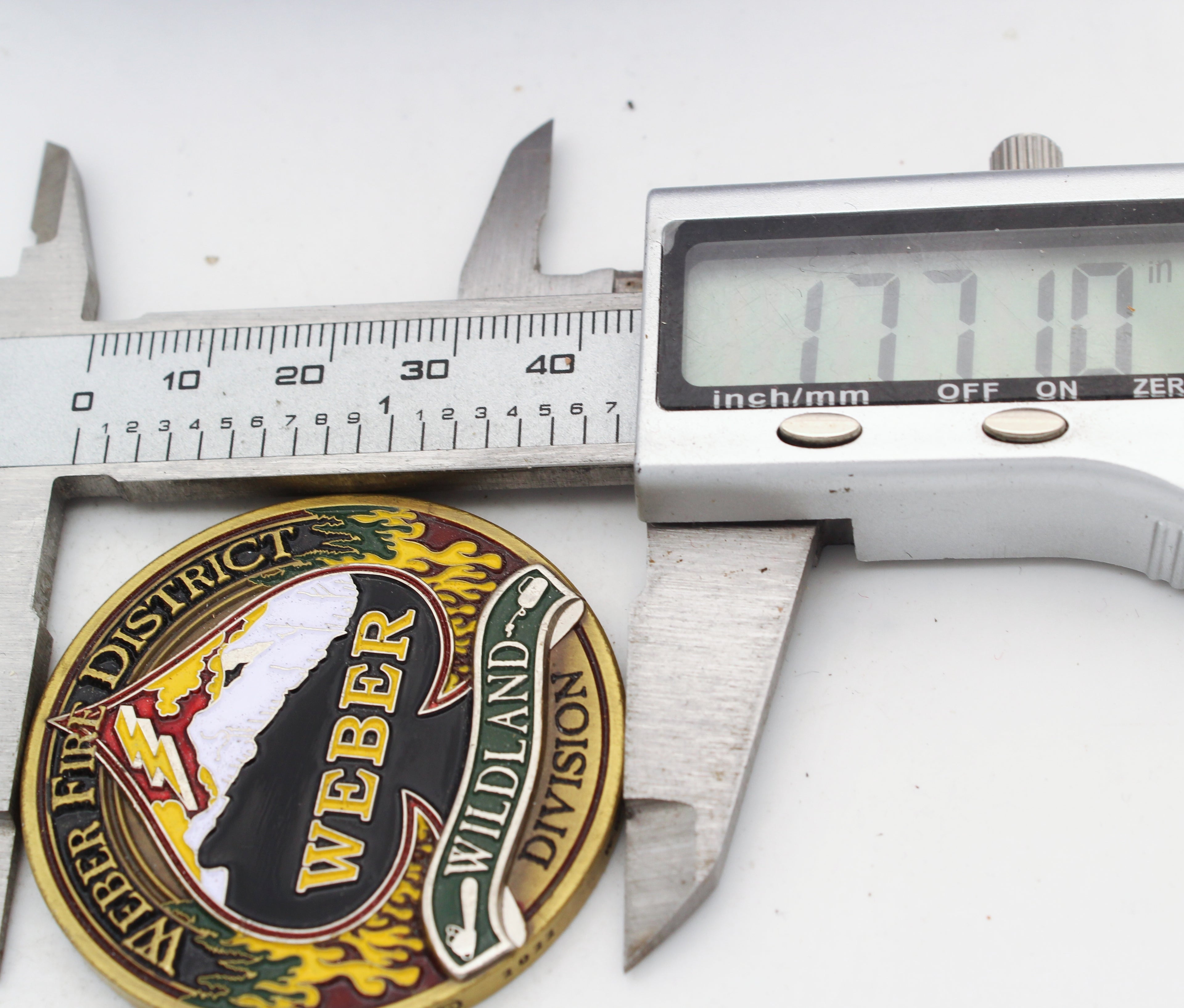 Weber Fire District Wildland Division 1.75" Copper Challenge Coin Pre-owned