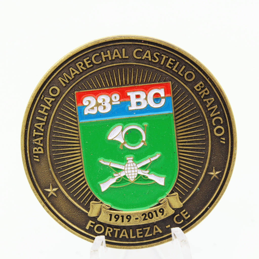 23º BC Batalhão Marechal Castello Branco 100 Anos Challenge Coin 1.75 Inch Copper Pre-owned
