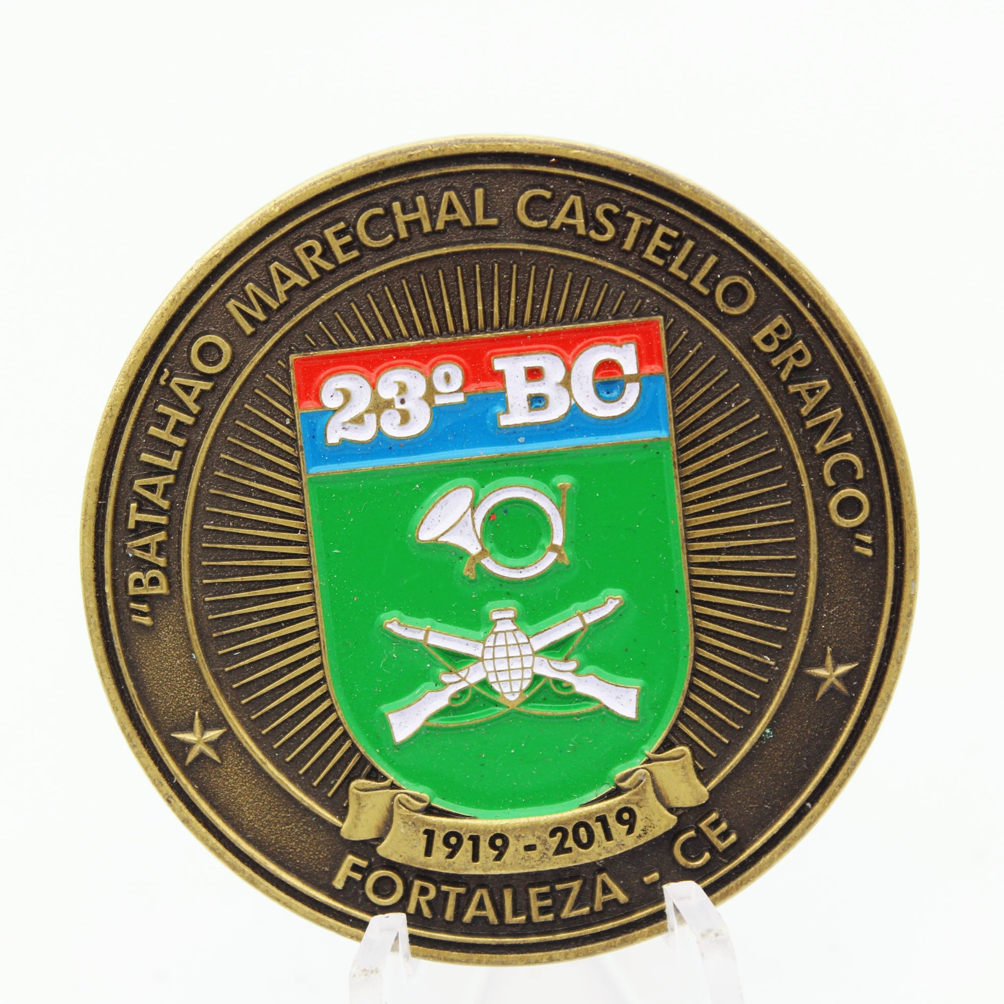23º BC Batalhão Marechal Castello Branco 100 Anos Challenge Coin 1.75 Inch Copper Pre-owned