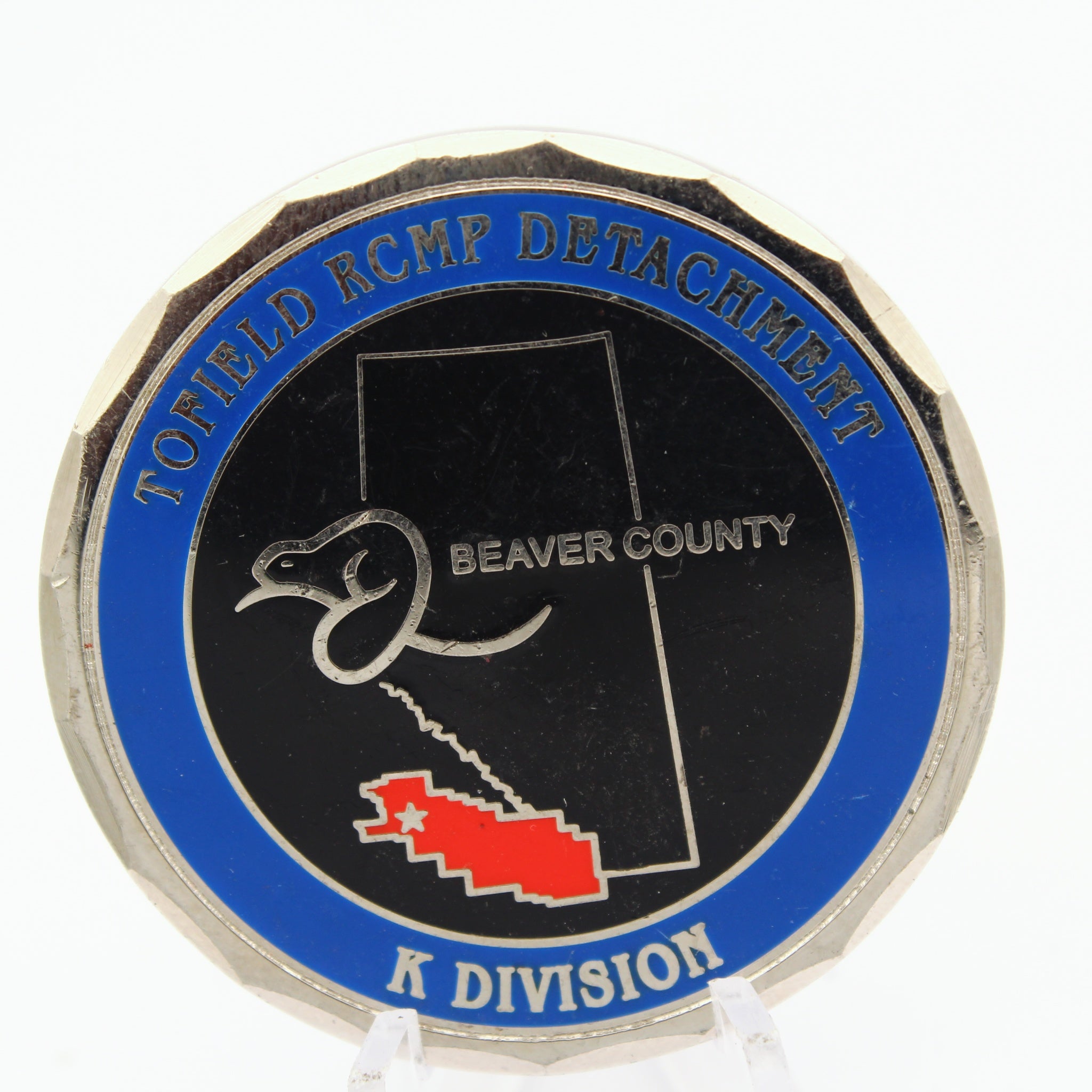 Torfield RCMP Detachment Beaver County K Division Challenge Coin 1.75 Inch Copper