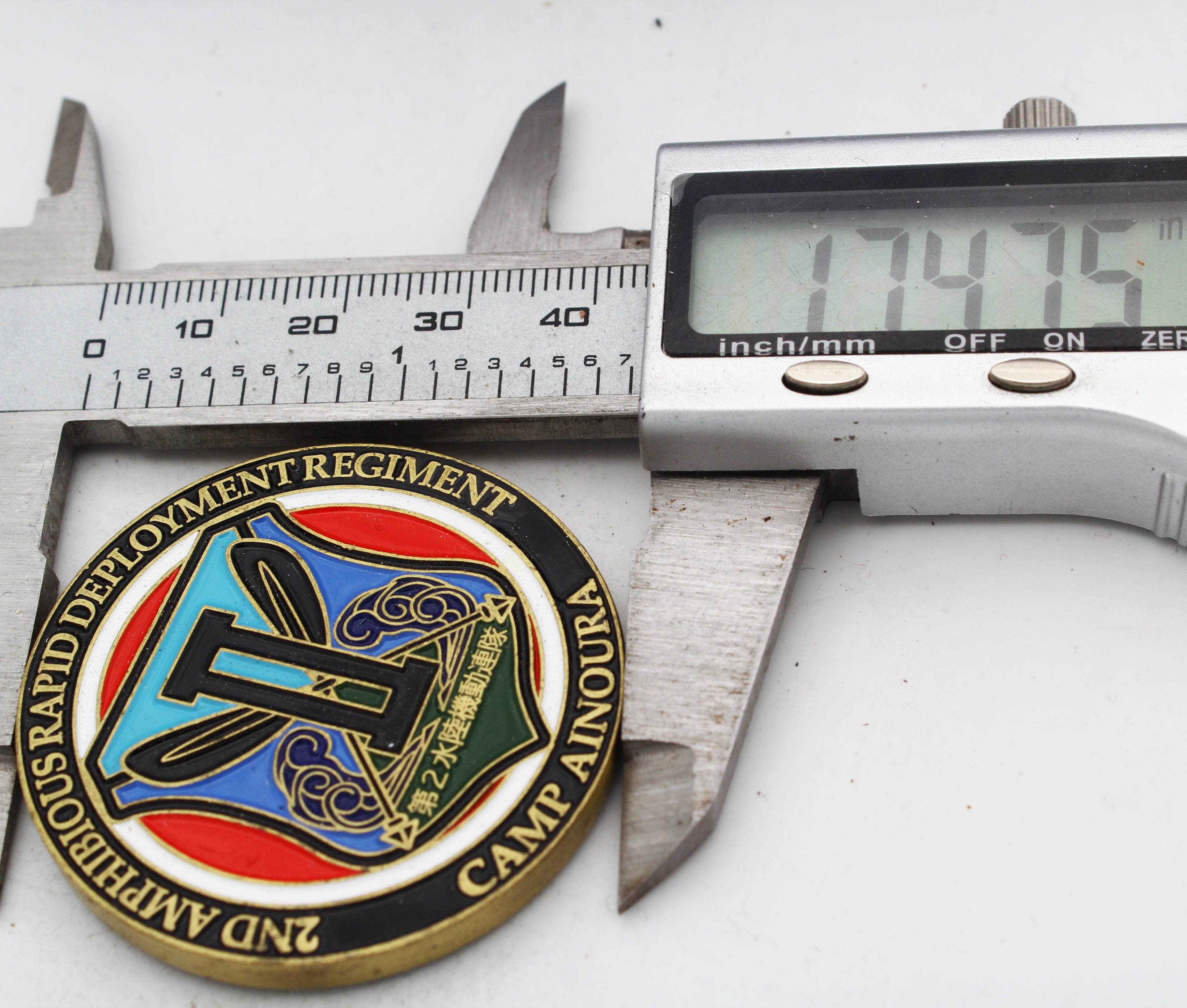 JGSDF 2nd Amphibious Rapid Deployment Regiment Camp Ainoura Challenge Coin 1.75 Inch Copper Pre-owned
