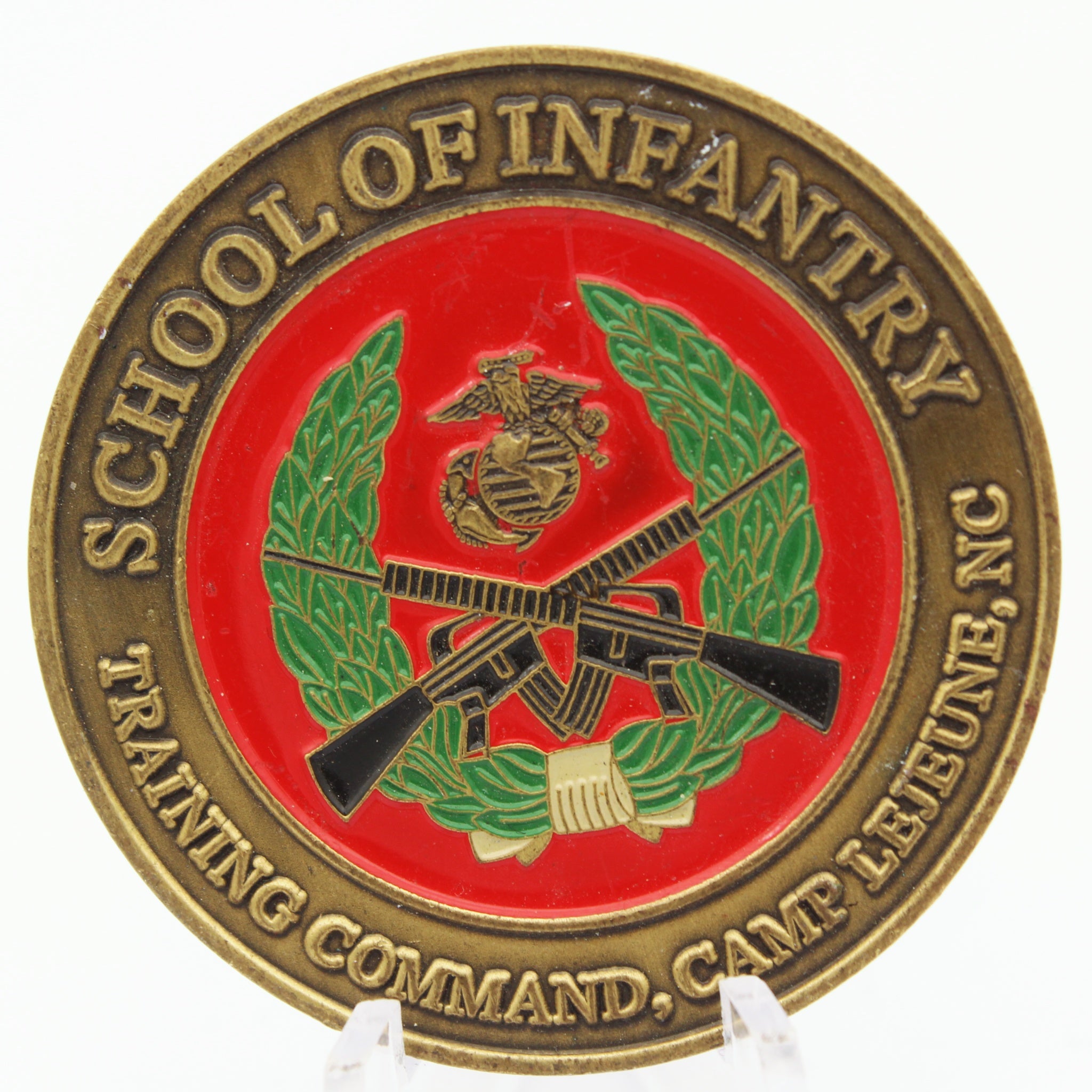 US Marine Corps School of Infantry Camp Lejeune Challenge Coin 1.75" Pre-Owned
