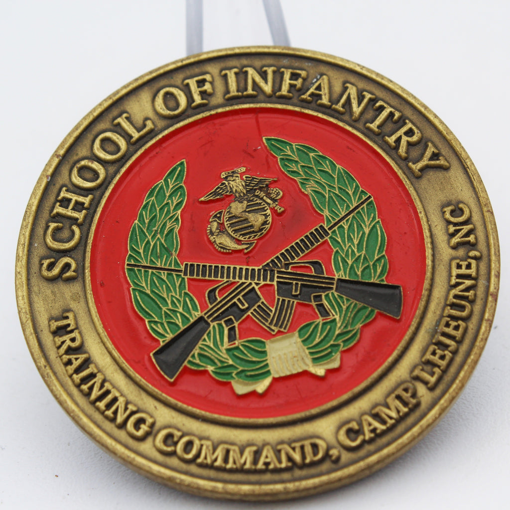 US Marine Corps School of Infantry Camp Lejeune Challenge Coin 1.75" Pre-Owned