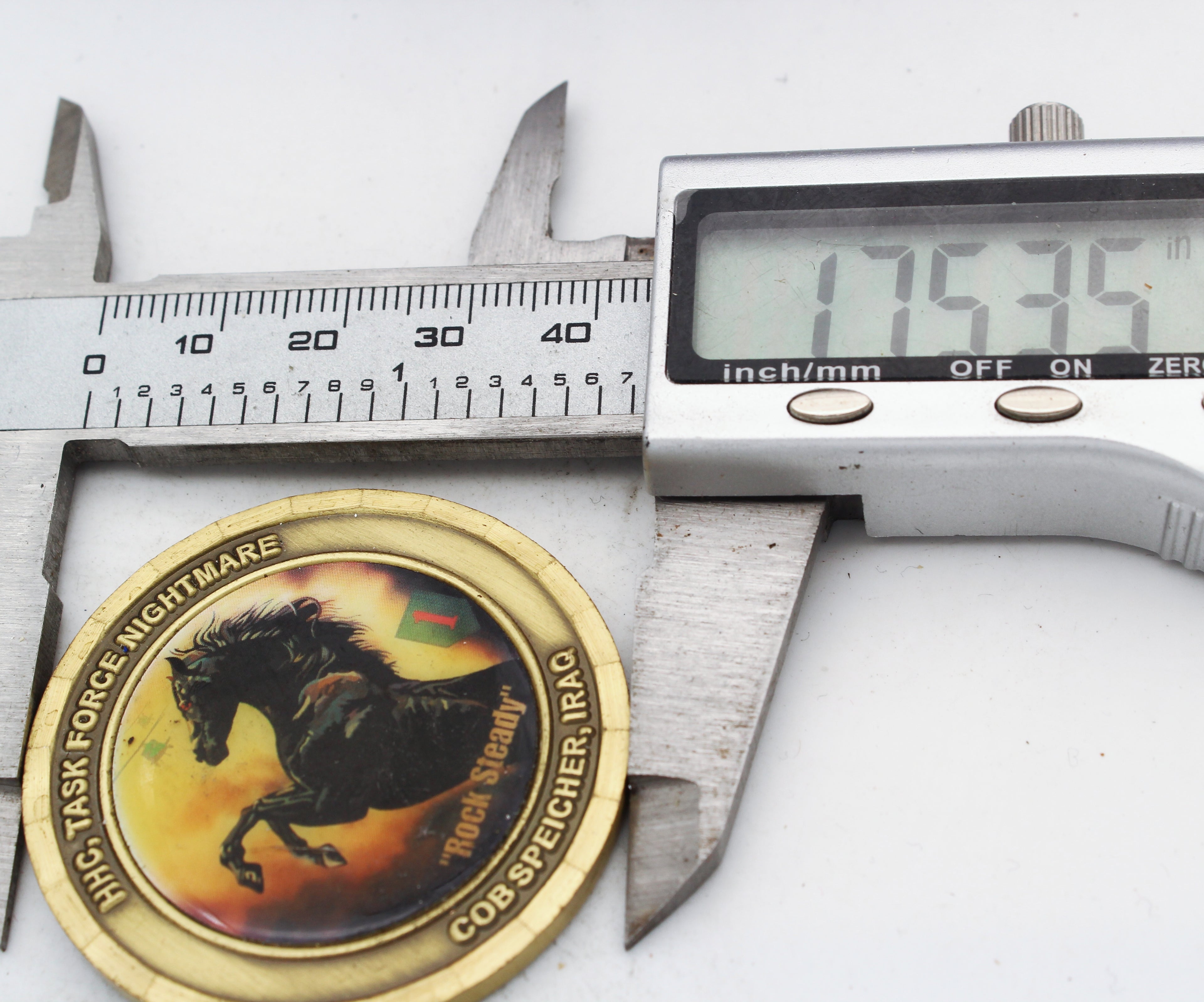 HHG Task Force Nightmare COB Speicher Iraq Challenge Coin 1.75" Pre-Owned