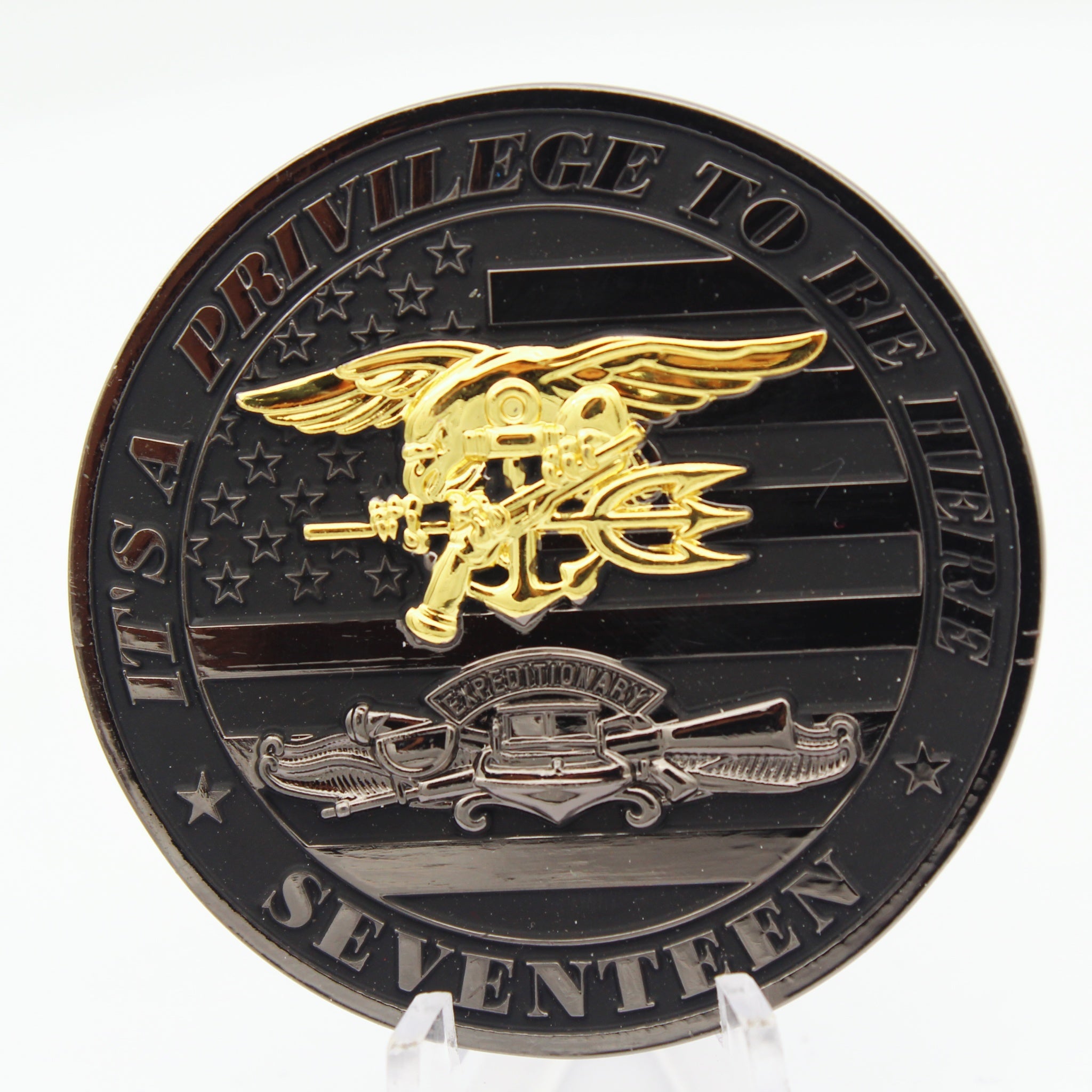 Navy SEAL Team XVII Challenge Coin It's a Privilege to Be Here 2.0" Pre-Owned