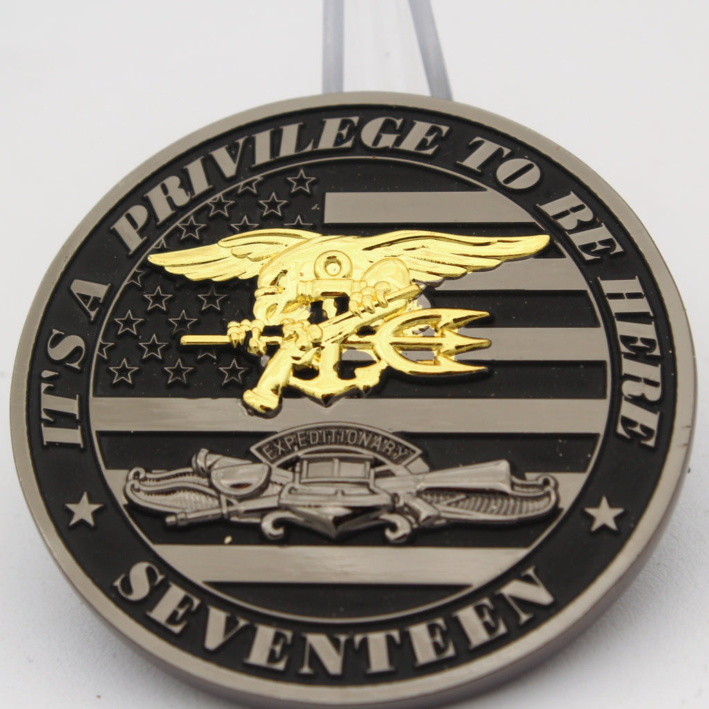 Navy SEAL Team XVII Challenge Coin It's a Privilege to Be Here 2.0" Pre-Owned