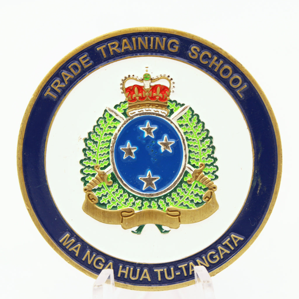 New Zealand Trade Training School Land Operations Training Centre Challenge Coin 1.75" Pre-Owned