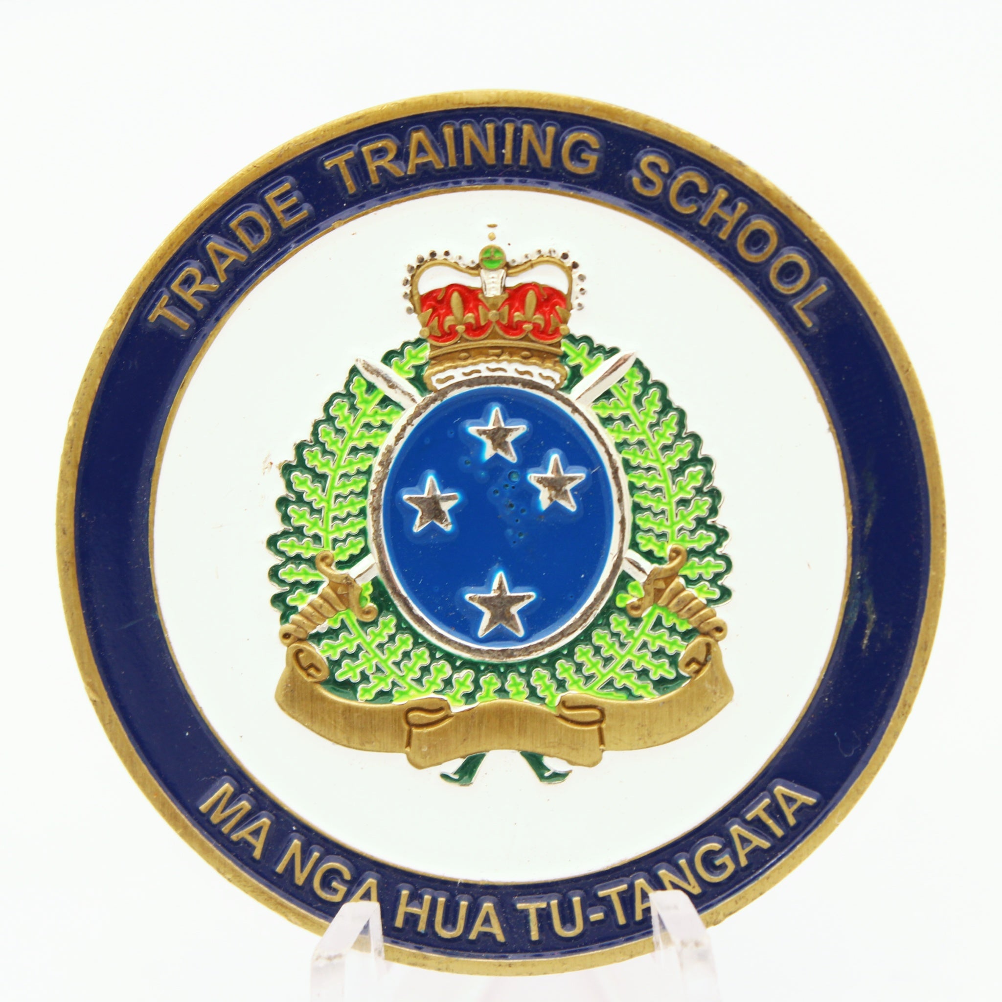 New Zealand Trade Training School Land Operations Training Centre Challenge Coin 1.75" Pre-Owned