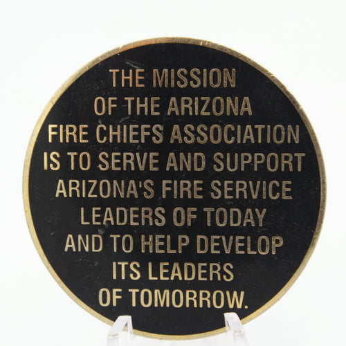 Arizona Fire Chiefs Association 1966 Fire Service Challenge Coin 1.75" Pre-Owned