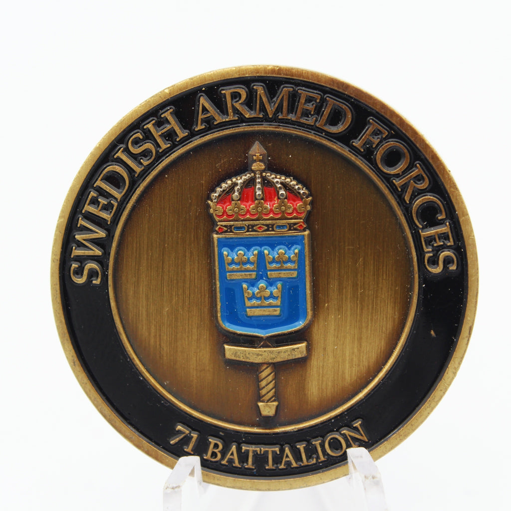 Swedish Armed Forces 71 Battalion 712 Coy Challenge Coin 1.5" Pre-Owned