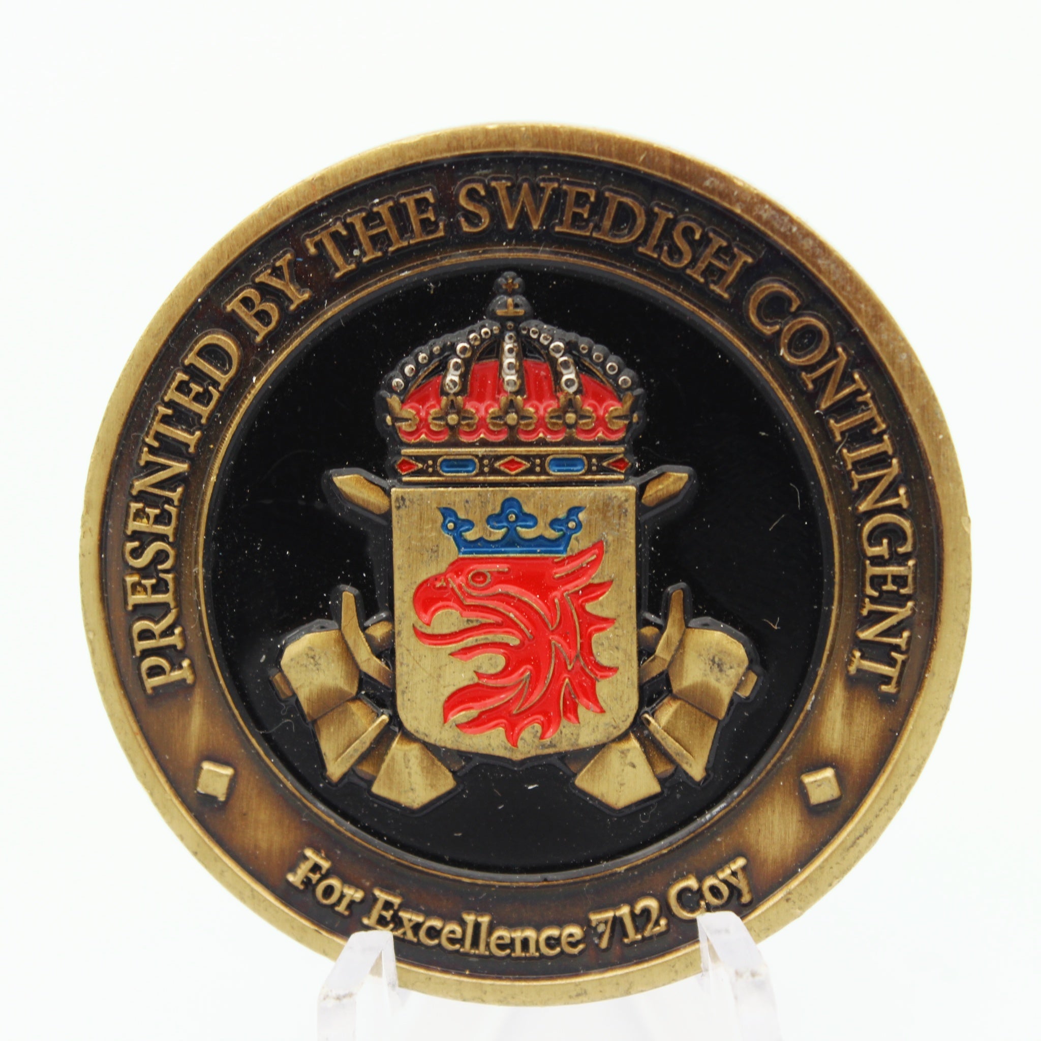 Swedish Armed Forces 71 Battalion 712 Coy Challenge Coin 1.5" Pre-Owned