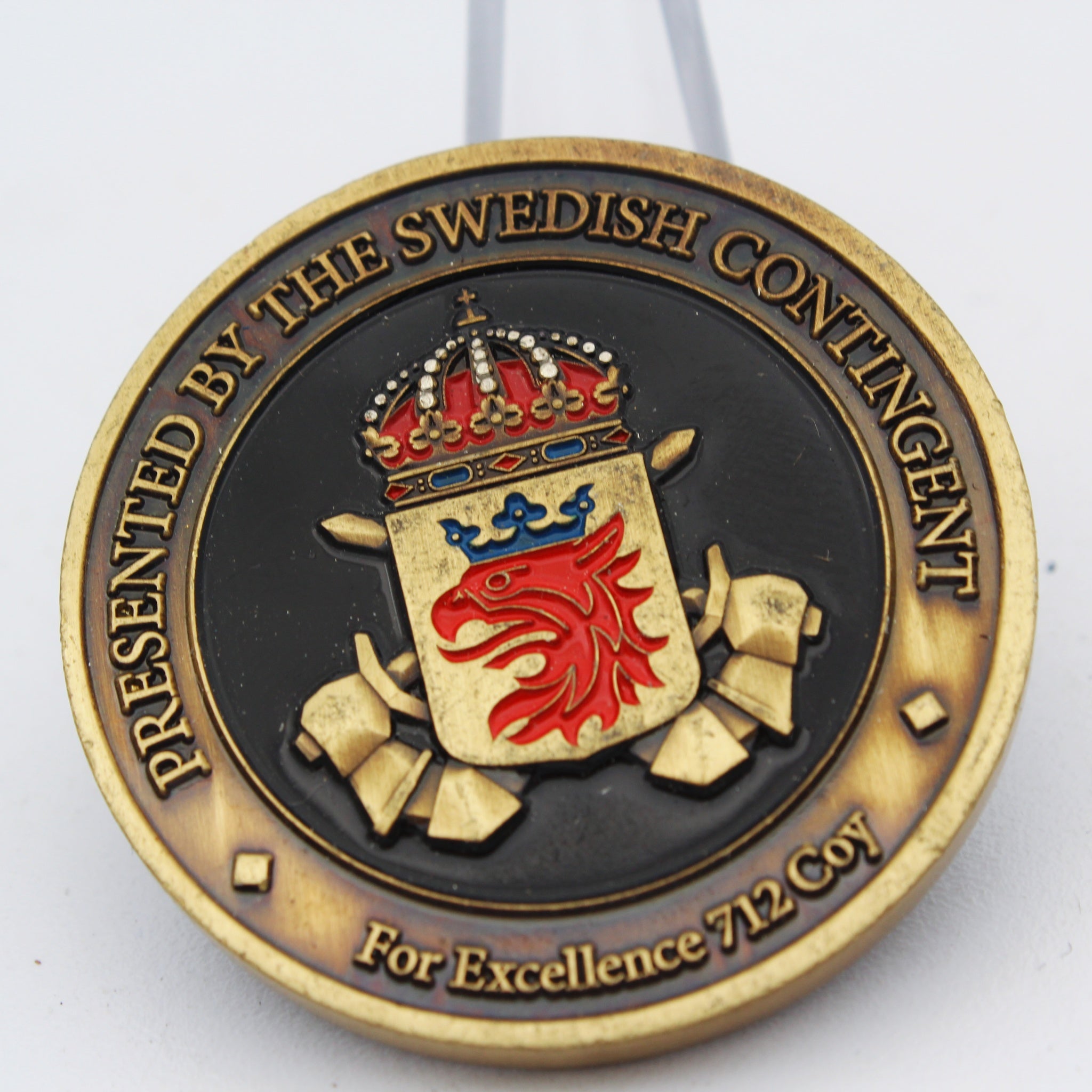 Swedish Armed Forces 71 Battalion 712 Coy Challenge Coin 1.5" Pre-Owned