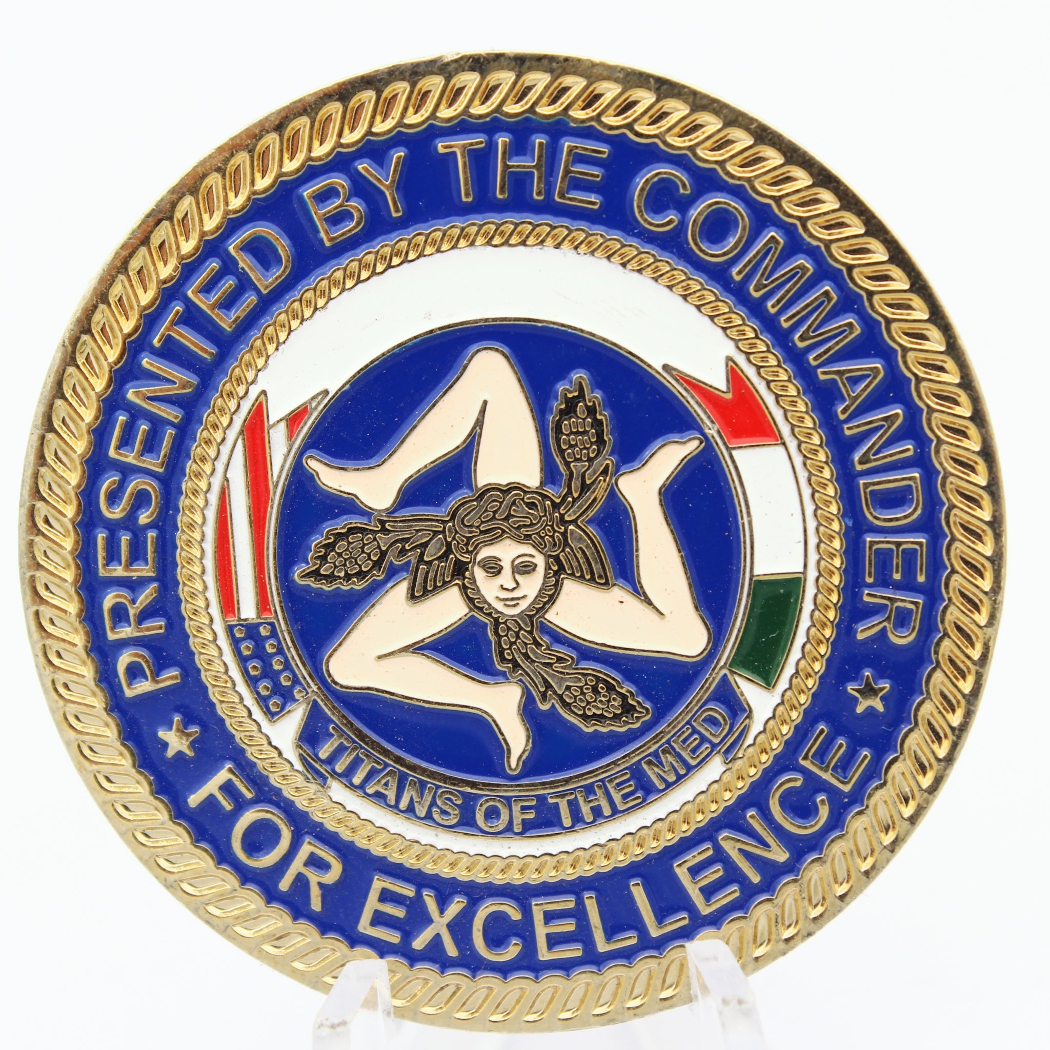 7th Reconnaissance Sq Sigonella NAS Italy Challenge Coin 1.75" Pre-Owned