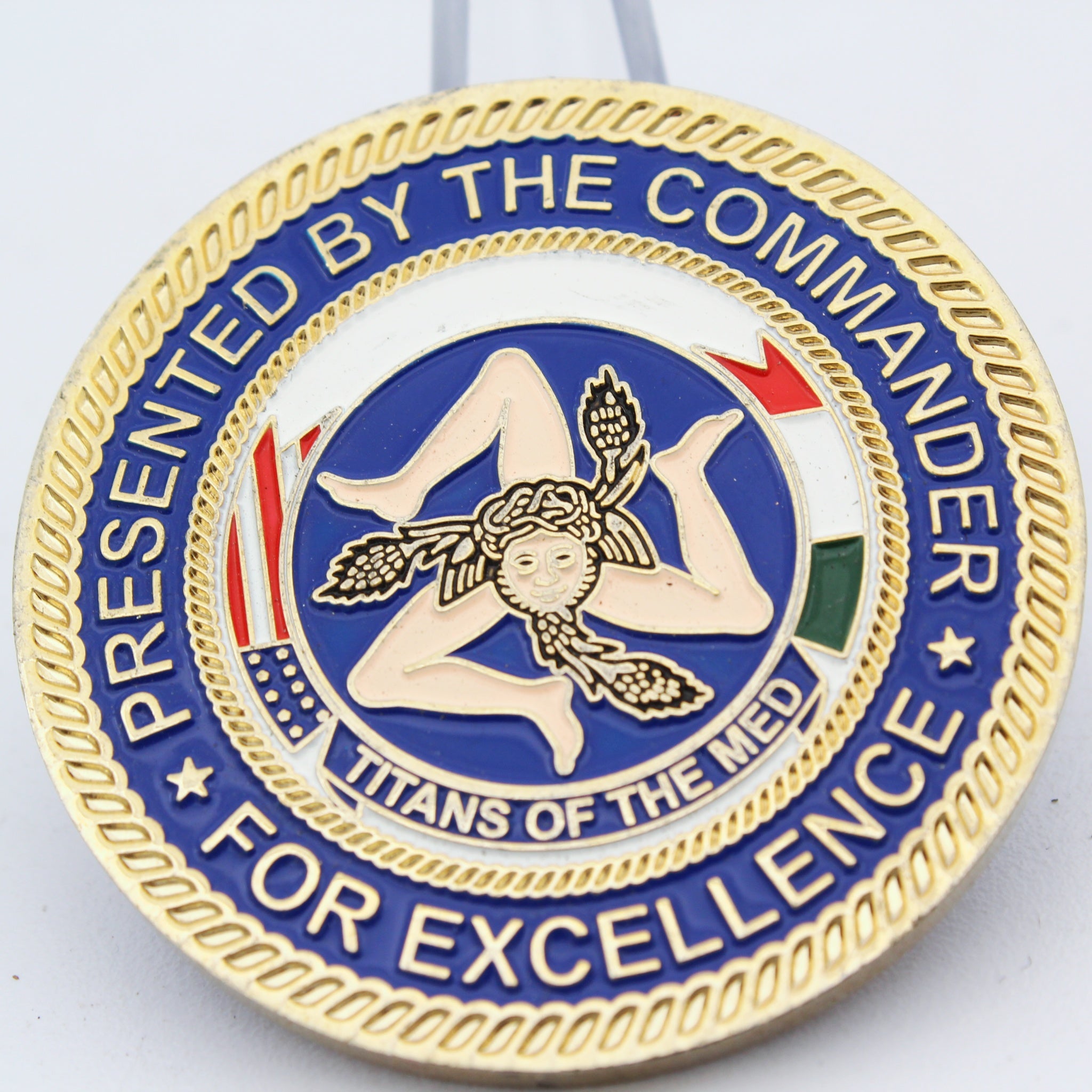 7th Reconnaissance Sq Sigonella NAS Italy Challenge Coin 1.75" Pre-Owned