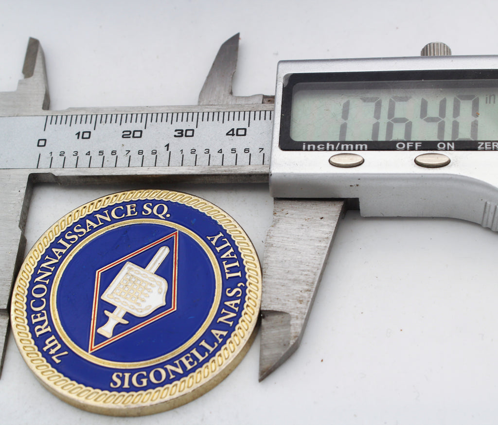 7th Reconnaissance Sq Sigonella NAS Italy Challenge Coin 1.75" Pre-Owned