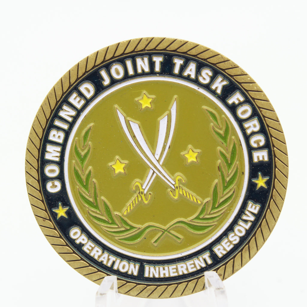 CJTF Operation Inherent Resolve Camp Buehring Kuwait Challenge Coin – 1.6 Inch Copper Collectible Pre-owned