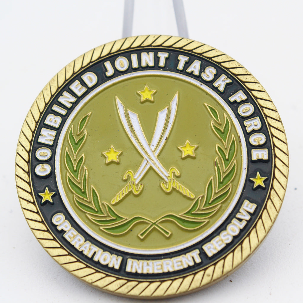 CJTF Operation Inherent Resolve Camp Buehring Kuwait Challenge Coin – 1.6 Inch Copper Collectible Pre-owned