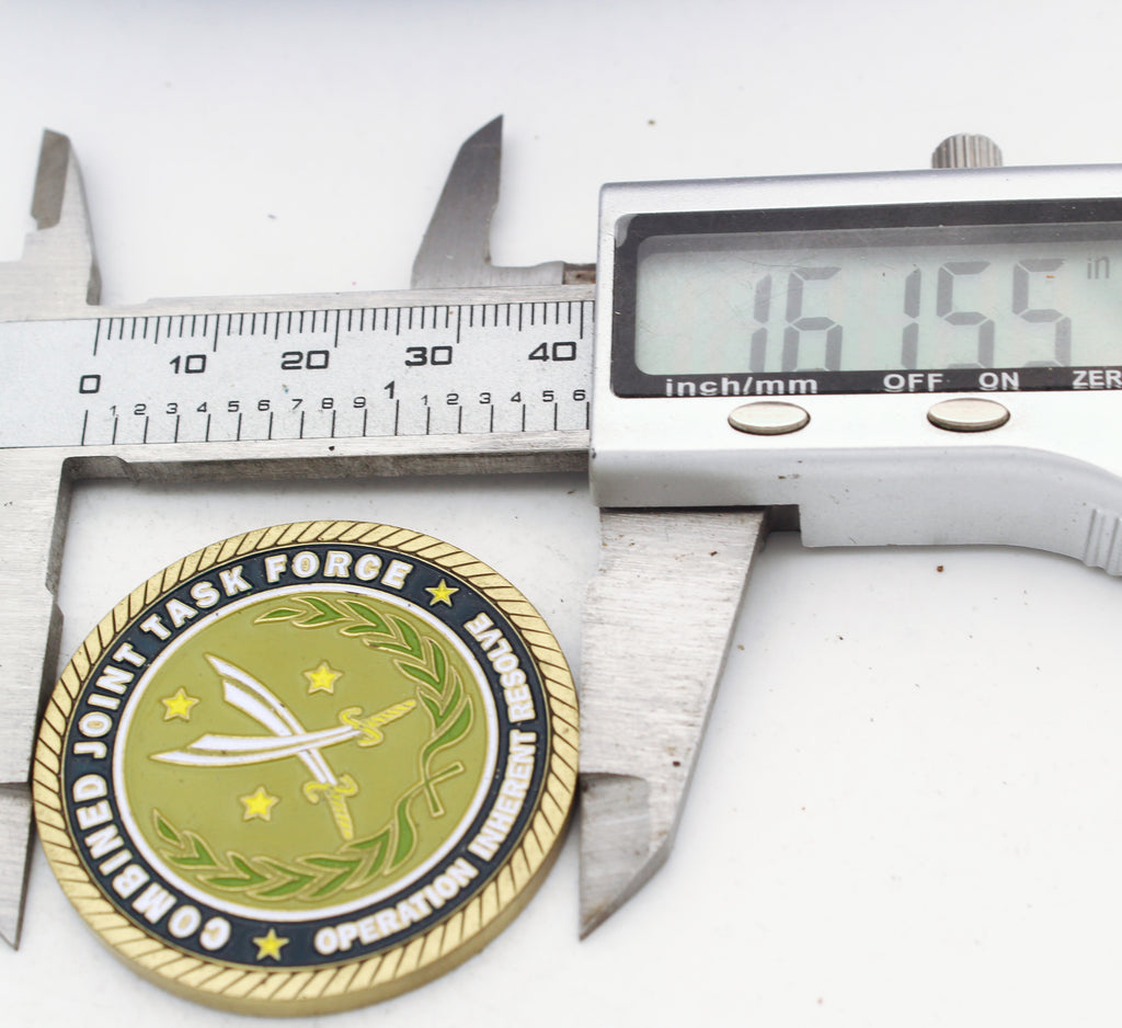 CJTF Operation Inherent Resolve Camp Buehring Kuwait Challenge Coin – 1.6 Inch Copper Collectible Pre-owned