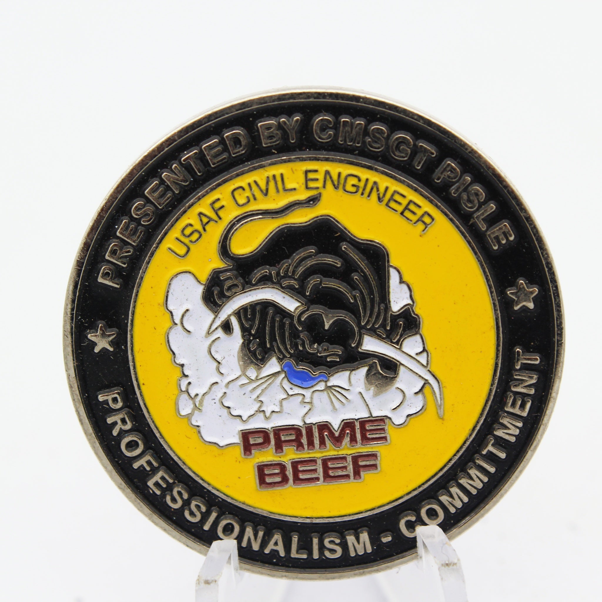 USAF Civil Engineer Prime BEEF Chief’s Award Challenge Coin – 1.5 Inch Copper Collectible Pre-owned
