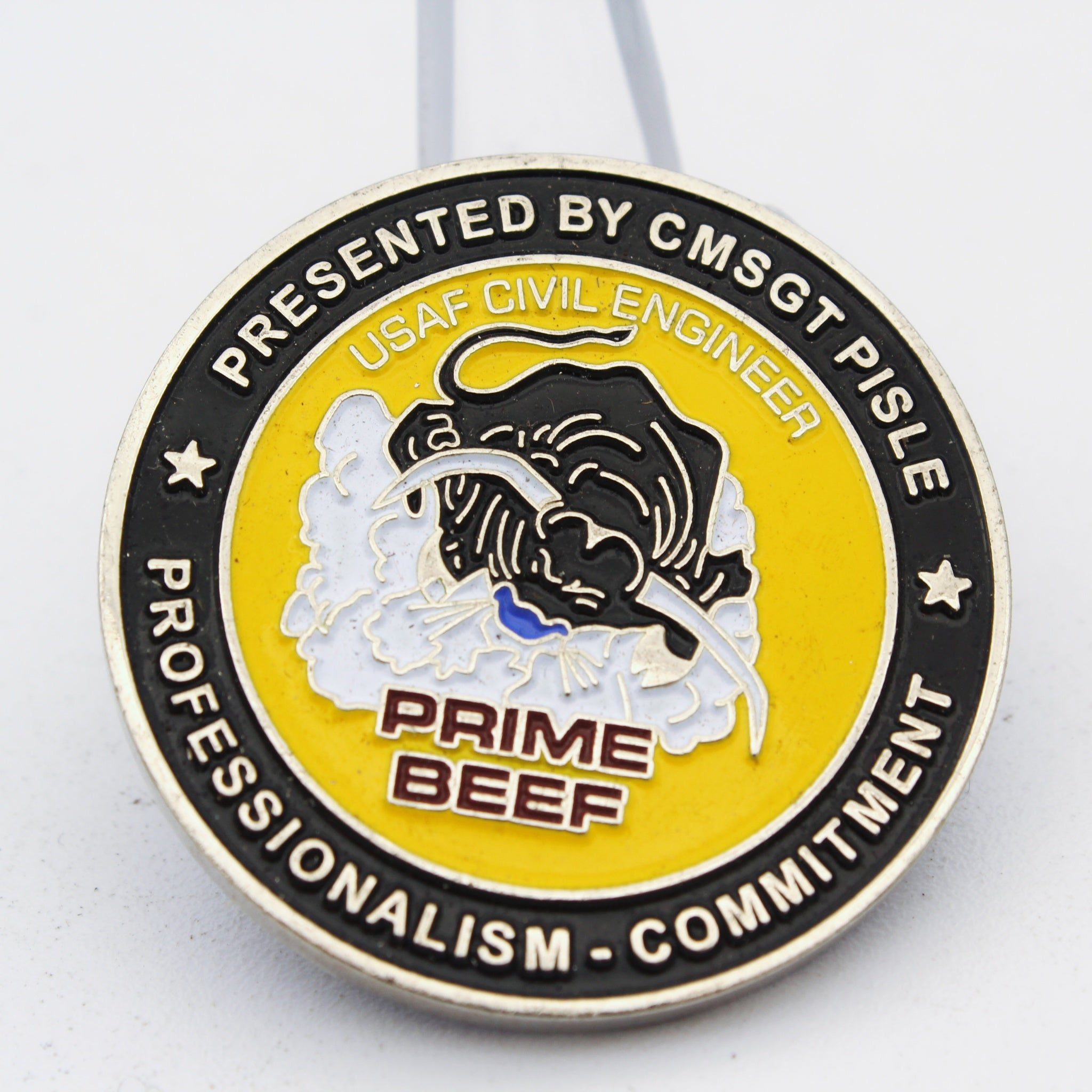 USAF Civil Engineer Prime BEEF Chief’s Award Challenge Coin – 1.5 Inch Copper Collectible Pre-owned