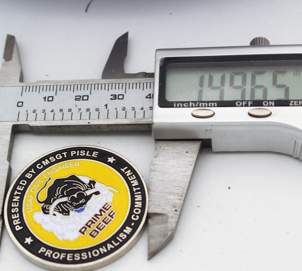 USAF Civil Engineer Prime BEEF Chief’s Award Challenge Coin – 1.5 Inch Copper Collectible Pre-owned
