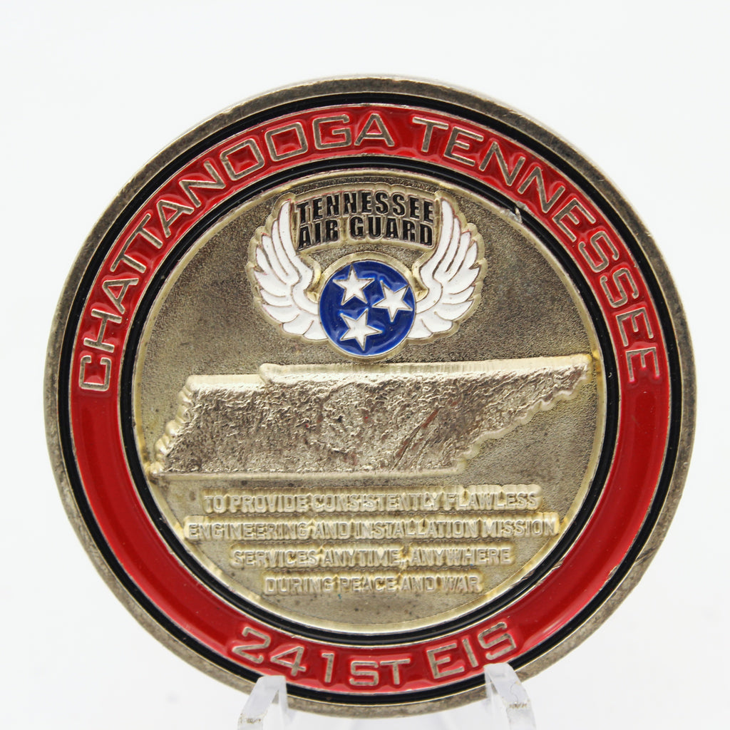Tennessee Air Guard 241st EIS Chattanooga Engineering Installation Challenge Coin – 1.75 Inch Copper Collectible Pre-owned