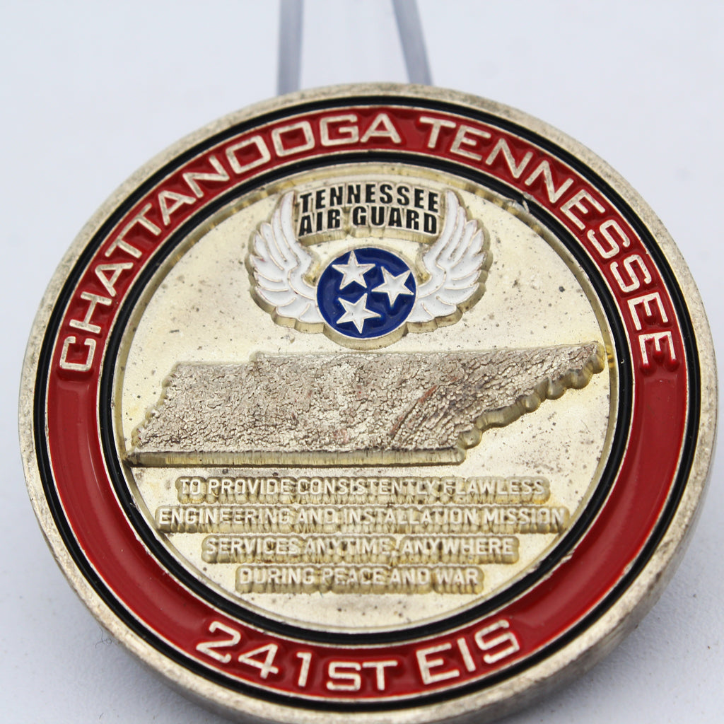 Tennessee Air Guard 241st EIS Chattanooga Engineering Installation Challenge Coin – 1.75 Inch Copper Collectible Pre-owned