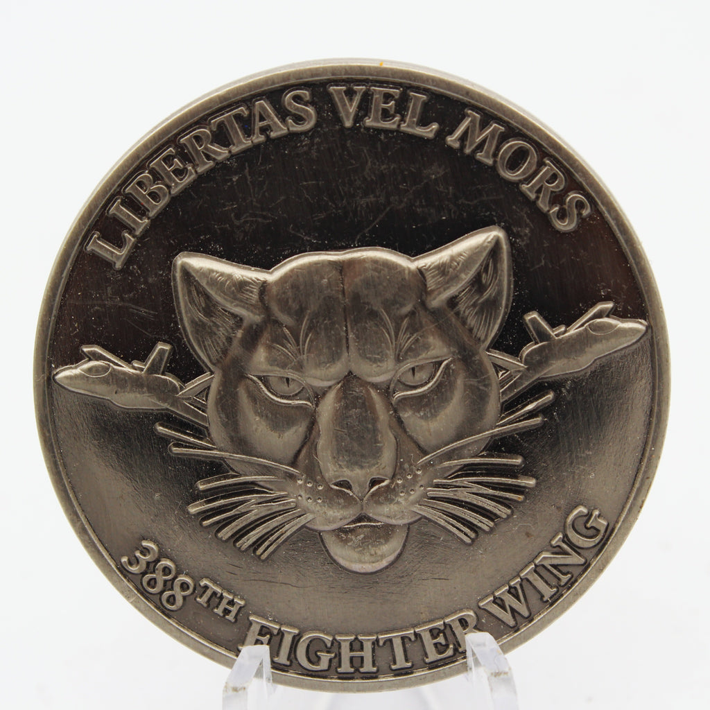 388th Fighter Wing Safety Libertas Vel Mors Challenge Coin – 1.75 Inch Copper Collectible Pre-owned