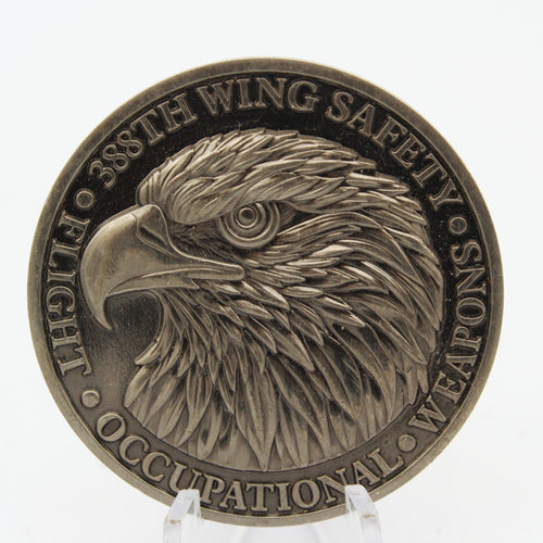 388th Fighter Wing Safety Libertas Vel Mors Challenge Coin – 1.75 Inch Copper Collectible Pre-owned