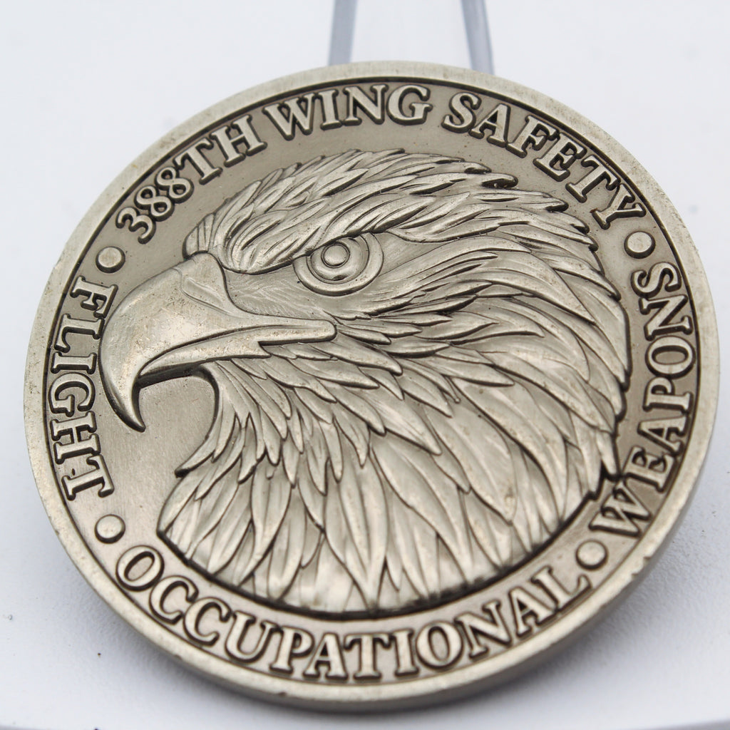 388th Fighter Wing Safety Libertas Vel Mors Challenge Coin – 1.75 Inch Copper Collectible Pre-owned