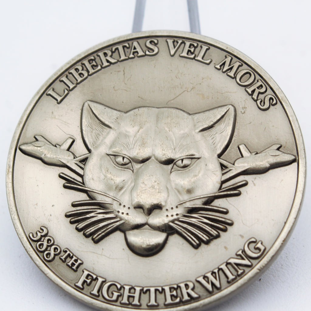 388th Fighter Wing Safety Libertas Vel Mors Challenge Coin – 1.75 Inch Copper Collectible Pre-owned