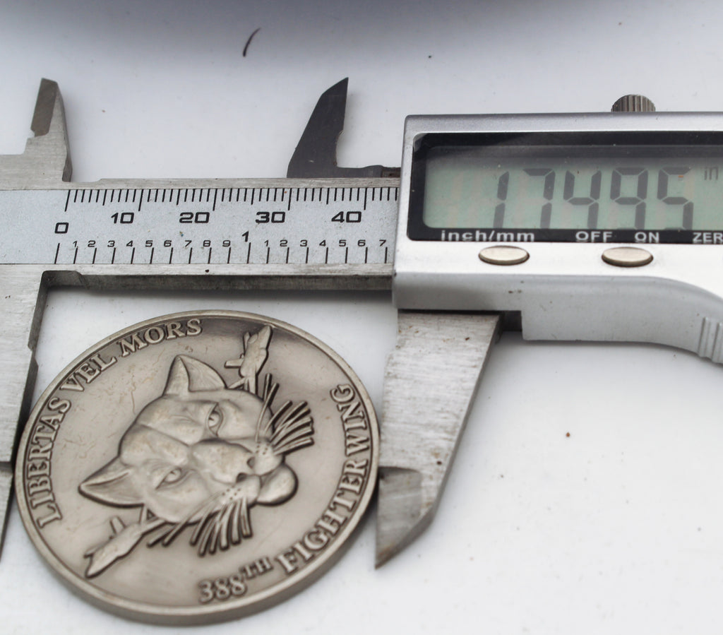388th Fighter Wing Safety Libertas Vel Mors Challenge Coin – 1.75 Inch Copper Collectible Pre-owned